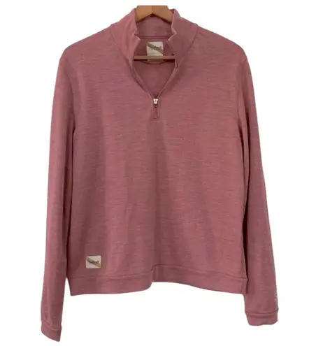 Tracksmith Women’s Downeaster Quarter Zip Running Top, “Beet”, Large Pink