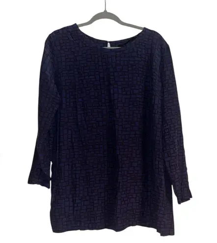 JUST FEMALE Navy Blue & Red Checkered Window Merle Long