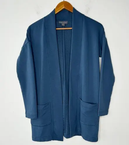 FREE FLY Bamboo Thermal Fleece Cardigan Womens Size Small Comfort Outdoor Cozy Blue