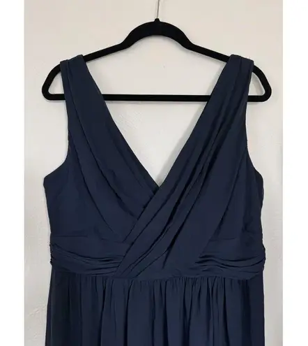 Dessy Collection Vivian Diamond Collection Chiffon Gown Style 2894 Size 18R Navy Blue