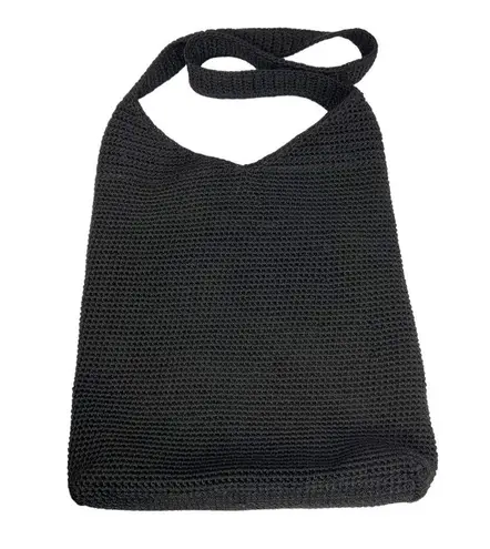 The Sak Solid Black Crochet Shoulder Bag Purse