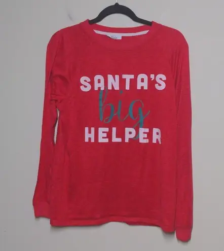 Roudelain Santa's Big Helper Graphic Pajama/Sleep Shirt in Red