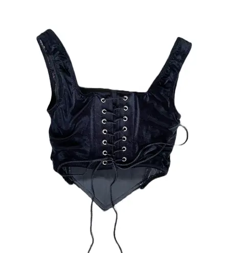 Y2K Style Black Goth Grunge Lace Up Corset 🔥 Size M