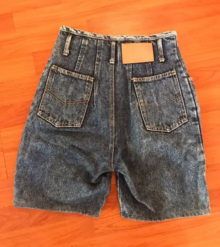 Paris Blues  Acid Wash High Waste Denim Shorts