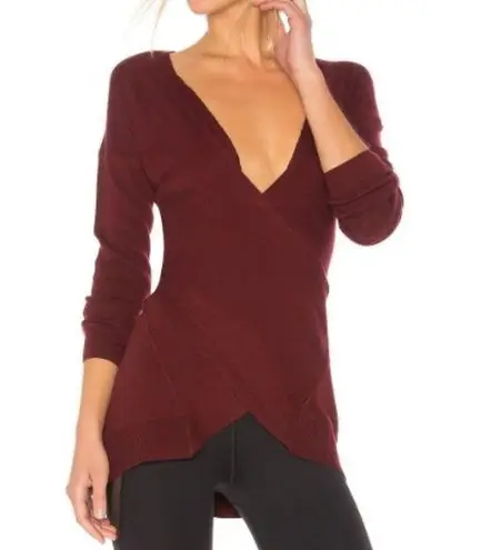 Vimmia New Reversible Criss Cross Sweater Shavasana Lightweight Knit Burgundy