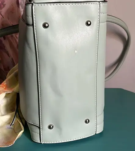 London Fog New Vegan Leather Shopper Tote with Floral Scarf Purse Fob