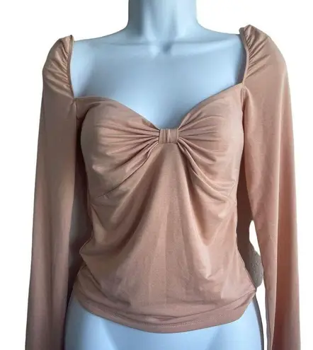 Wilfred  Women Cropped Top M Peach Knotted Sweetheart Bodice Lined Coquette Y2K