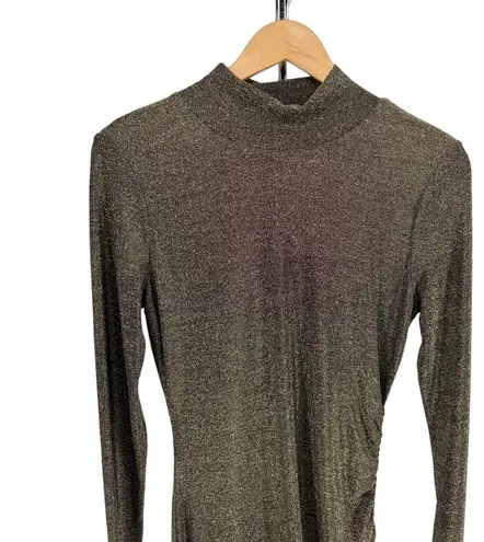 n:philanthropy Demetra Metallic Minidress Brown Gold Bodycon Stretch size Large