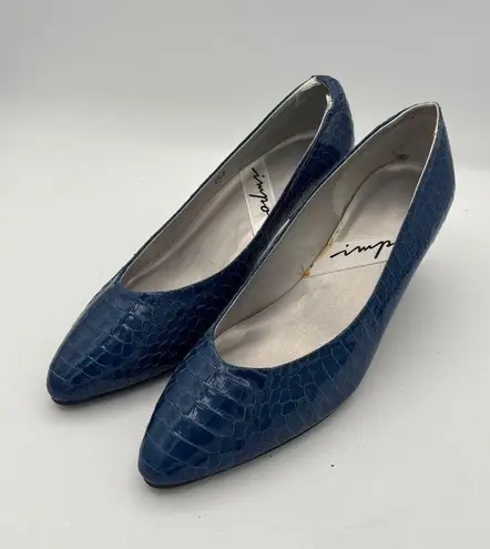 Impo Women’s Size 5 1/2 Cerulean Blue Crocodile Kitten Heels