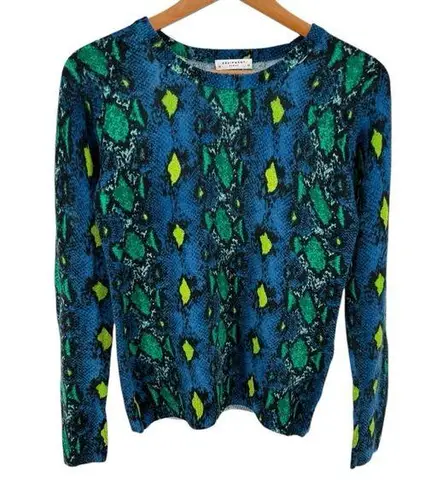 Equipment Femme Cashmere Sweater Sloan Blue Snakeskin Print size XS Long Sleeves
