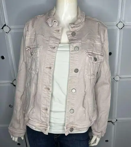 Dear John  Relaxed Annie Distressed Denim Jean Jacket Size Large