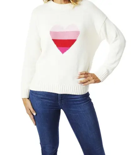 NWT Wear For Good Preston Drop Shoulder Heart Intarsia Sweater Size L