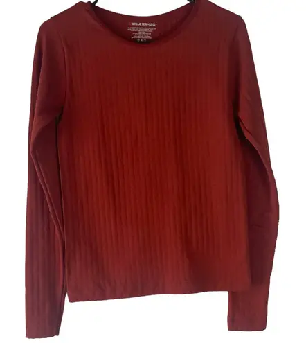 Bella Seamless Women's Size Medium Rust Orange Shapewear Long Sleeve Top