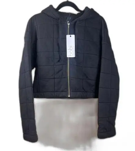 BOBI LA • Black Quilted Crop Jacket • Size XL