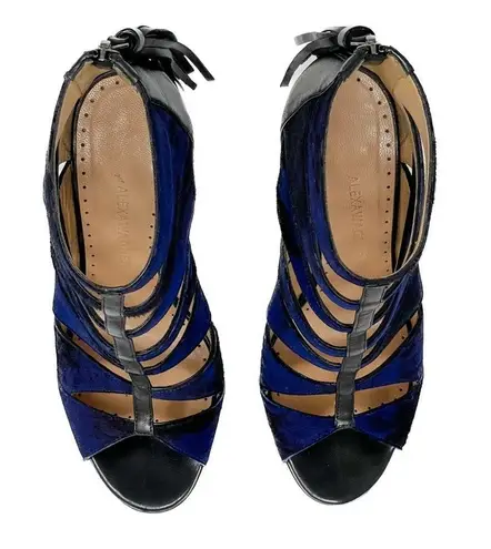 Alexa Wagner Heidi Pony Hair Cage Tassel Zip Stiletto Booties Sandals 37 / US 7 Size 6