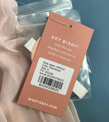 Birdy Grey NWT  Grace Chiffon Pale Blush Pink Convertible Bridesmaid Dress