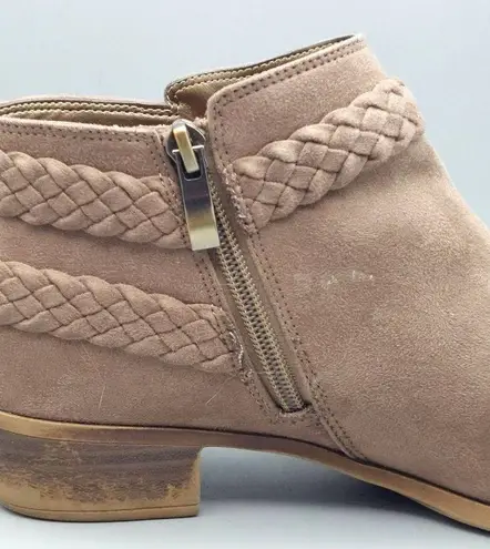 Life Stride Size 8.5M Side Zip Ankle Boots Block Heel Booties Brown Memory Foam