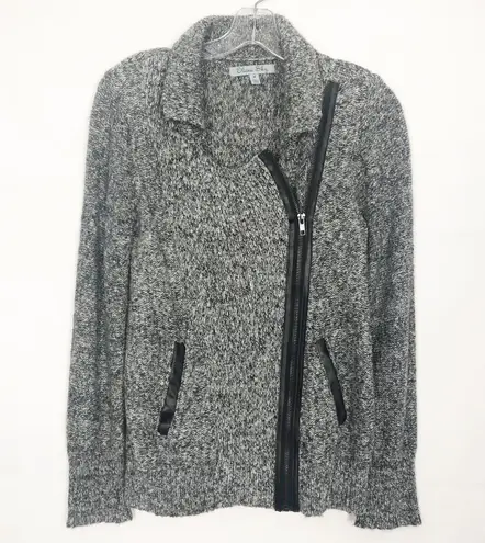 Olivia Sky Asymmetrical Zip Marled Knit Sweater Size Medium