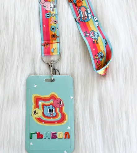 Gumball lanyard with Id/ card holder Blue