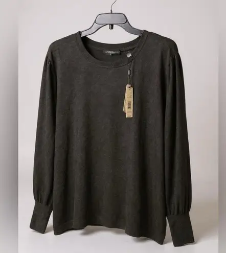 T Tahari Black Crew Neck Sweater Relaxed Fit