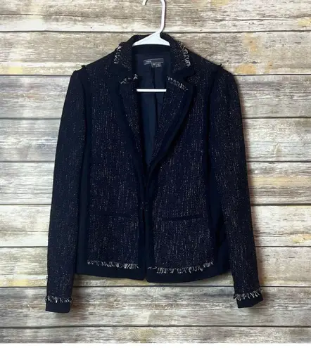 Vince Fringe-Trim Tweed Jacket Size XS