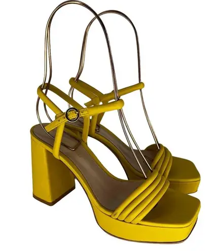 Gianvito Rossi  Lena 70 Leather Platform Sandal In Yellow