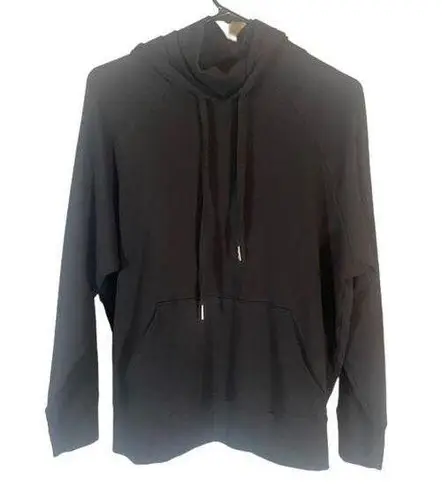 Universal Standard Black Cowl Neck Hooded Sweatshirt Women Sz XS