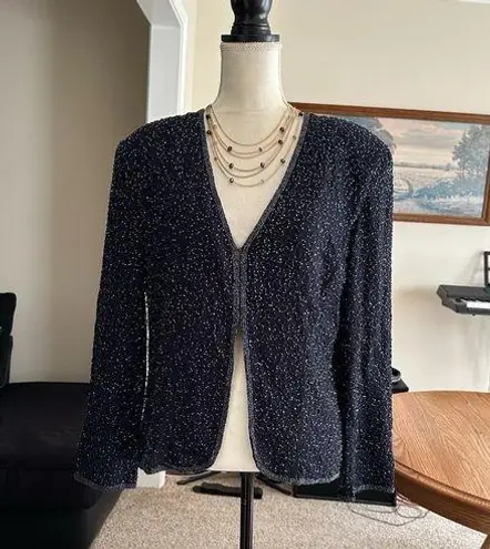 House Of Frazer All Over Sequin Blazer Jacket Size 12 Black