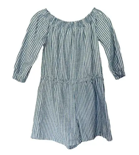 Mud Pie  navy & white striped jumpsuit shorts small