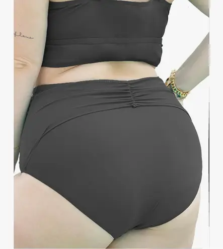 Curvagile. High Waisted Bikini Bottoms Ruched Swimsuit Bottom Tummy Control Full Coverage thumbnail 3
