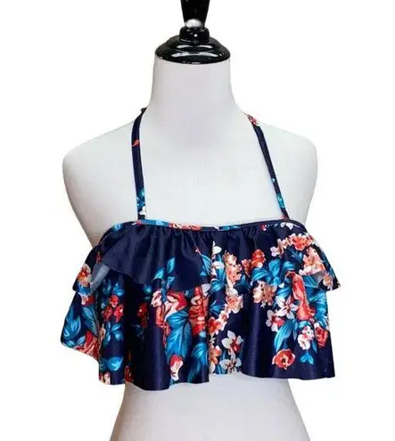 Popreal Floral Ruffle Bikini Top NWT Size M