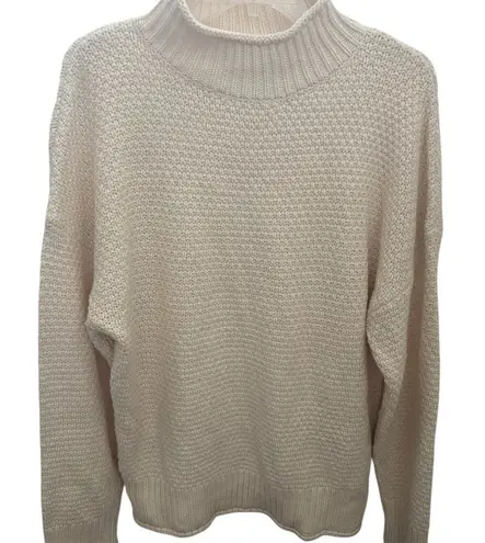 Zesica Women's Chunky Knit Turtleneck Sweater Ivory Size L Size L