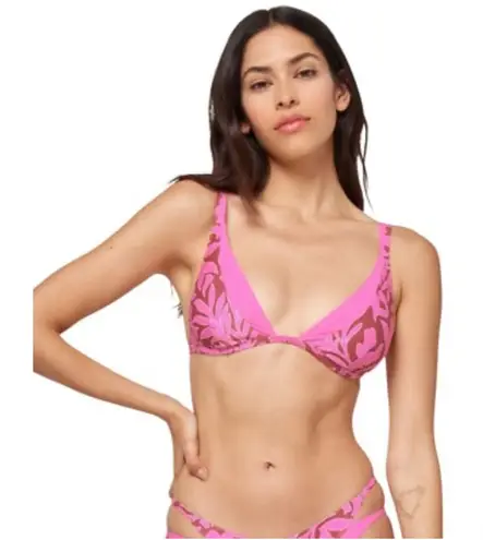 L Space Bikini Top Womens Small Pink Finneas Barbiecore Tropical Beach Swim NWT
