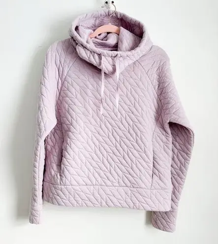 GapFit Lavender Pale pink quilted Funnel neck Hoodie sz small