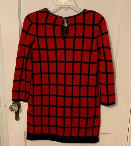 Mud Pie Everly Bow Tunic sweater black red S NWT