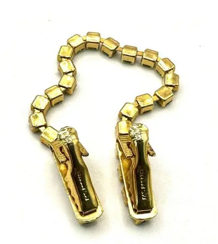 Vintage green rhinestone sweater clip