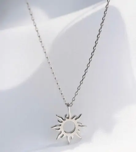 925 Silver Plated Sun Pendant Necklace for Women