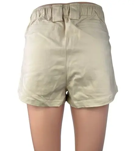 Salty Women's Beige High Waist Buckle Stretch Outdoor Hiking Cargo Shorts Size S