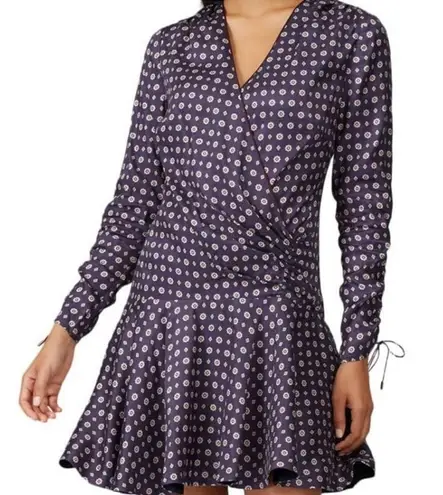 JONATHAN SIMKHAI Scarf Print Ruffle Dress Faux Wrap Classic Print Size 6