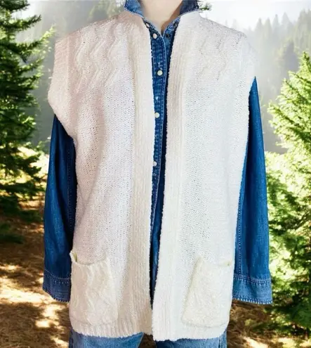 Vintage Knit Sweater Vest Cardigan Size L