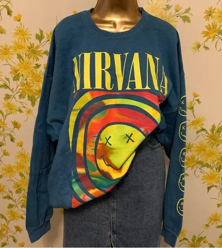 Nirvana Smile overdyed sweatshirt oversized size S|M