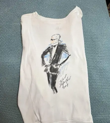 Karl Lagerfeld 2008 Key to the Cure Cotton Long Sleeve T Shirt Size L Large EUC