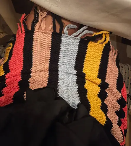 English Factory Multi Colored Fringe Skirt