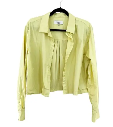L'Academie Revolve Tory Button Down Poplin Shirt in Cornsilk Sz M