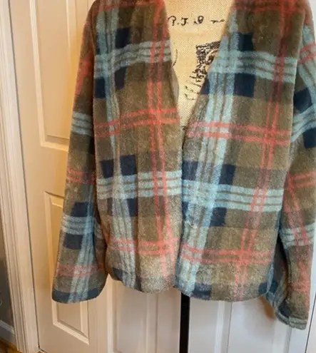 Est. 1946 Faux Fur Plaid Jacket by  Size Large