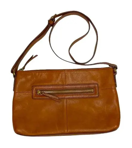 Margot Cognac slim Crossbody purse A27 Brown