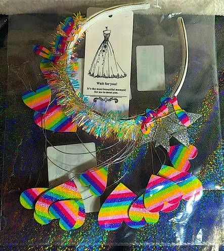 🩷5 for $25 sale NWT* PRIDE/RAINBOW sparkly headband Pink