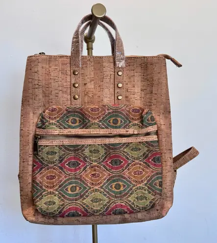 Moda Server Pro Top Handle Backpack Bag Evil Eye Ojo Made In Portugal Travel Tan