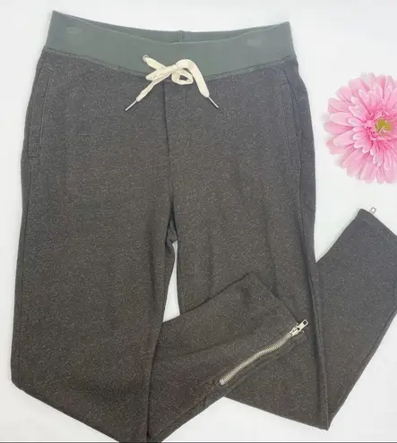 n:philanthropy Cotton French Terry Ankle Zip Jogger Sweatpants: Olive Green