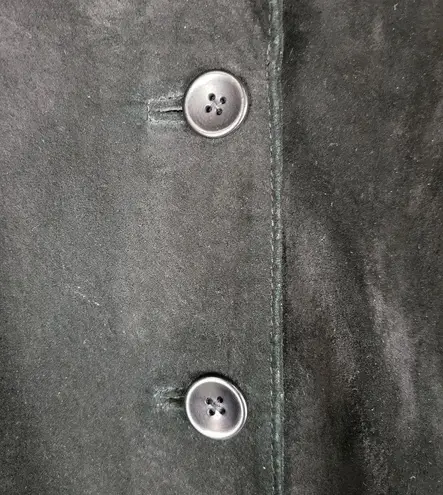 Valerie Separates Womens Jacket Medium Black Suede Leather Merino Wool Button Up - Image 8